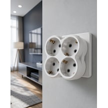 4 Prizli Duvar Tipi Kablosuz Priz Çoklayıcı Uczzdlyn4lugolyat-1 Diğer