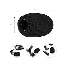 Mini Yaka Mikrofonu İçin Sünger - 10 Adet (30mm x 23mm x 8mm)