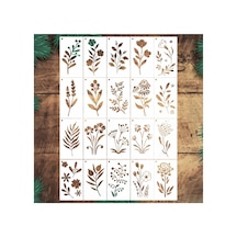 Kk Swords Stencil Tasarım F229, 20 Li Çiçek Stencil Set71 Duvar, Ahşap. Pasta V.b Dekoratif Boyama Şablonu