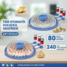 80 Ve 240 Kapasiteli Fonksiyonel Tam Otomatik Kuluçka Papağan Mini Kuş Tavuk Kaz Ördek Uyumlu Lisinya