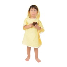 Çocuk Bebek Müslin Panço Kapüşonlu 1-4 Yaş Sarı