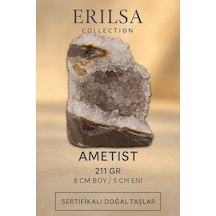 Sertifikalı Ametist Taşı Kütlesi 211 Gr Ham Doğal Kristal Dekoratif Taş Ve Huzur Ve