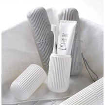 Seyahat Tipi Aksesuar Taşıma Kabı Gözlük Diş Macunu Saklama Kutusu Gri - 1 Adet Gri