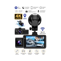 4k Araç Kamerası 3 Kameralı Ön-arka - İç Wifi Gps Park Modu Gece Görüşlü Araç İçi Kamera F6 Dash Cam