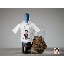 Bk Gift Kişiye Özel Karikatürlü Mini Beyaz İçki Şişesi Tişörtü , Ev Bar Dekoru, Viski, Şarap, Votka, Rakı Şişesi Tişörtü, Ev Barı-9