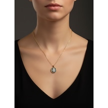 G&a Jewels - Koruyucu Dokunuş - 925 Ayar Oksitli Yaldız Altın Kaplama Gümüş Kolye Altın - Gümüş