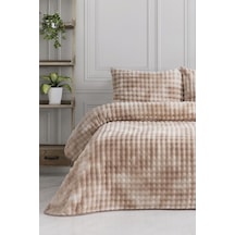 Merinos Reflection Çift Kişilik Battaniye Seti Bej Bej