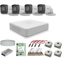 Hikvision 2 MP 4 Kameralı 500 GB Disk Dış Ortam AHD HD-TVI Full Kamera Seti