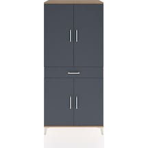 Hyperion Dolap 4 Raflı Tek Çekmeceli 4 Kapaklı 88x44x195 Çam-... Çam