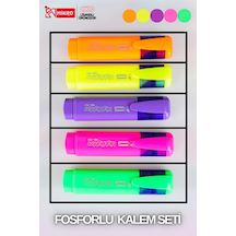 Mikro 5 Renk Fosforlu Kalem Seti Çok Renkli