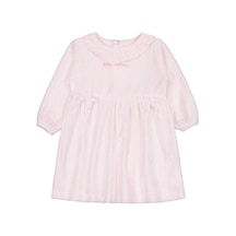 Civil Baby Yaka Fırfırlı Bel Fiyonklu 6-18 Ay Elbise Açık Pembe