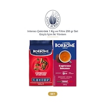Caffe Borbone Intenso Çekirdek 1 Kg Ve Filtre 250 Gr Set Güçlü İçim İki Yöntem Diğer