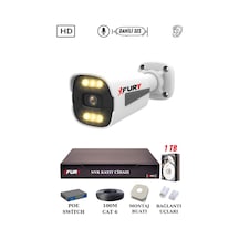 Fury 1 Kameralı Ip Güvenlik Kamerası Seti Sesli 4mp Gece Renkli Su Geçirmez 1506s 1tb