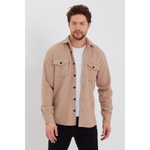 Erkek Vizon Çift Cep Kapaklı Slim Fit Oduncu Gömlek-odg001r9503s Vizon Erkek Vizon Çift Cep Kapaklı Slim Fit Oduncu Gömlek-odg001r9503s Vizon
