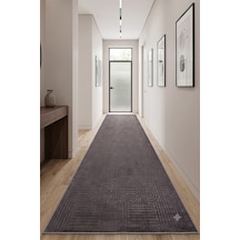 Villadia Home Textile Bambu Kaymaz Taban Dört Mevsim Yıkanabilir Kesme Yolluk Halı Koridor Mutfak Salon Yatak Oturma Çocuk Odası Koridor Antre Antrasit