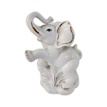 Biblo Porselen Fil Obje 13X12 Cm 13X12 Cm-Beyaz