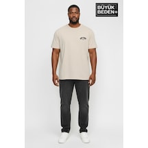 Superlife Süperlife Erkek Büyük Beden New York Baskılı 3xl-6xl Bisiklet Yaka Tshırt Spr26bts510-05 Bej