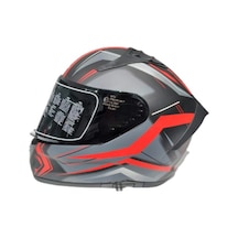 Mts Pro 801 Twilgh Güneş Gözlüklü Kask Kırmızı Mat Gri