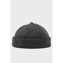 Külah Koyu Gri Yünlü Hipster Bere Kışlık Docker Cap Füme Standart