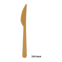 Plastik Gold Altın Renkli Lüx Parti Doğum Günü Bıçak - 18 Cm. - 25 Adetlik 10 Paket Altın