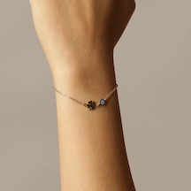 Nazar Boncuklu Yonca Bileklik Sarı Altın Nazar Boncuklu Yonca Bileklik Sarı Altın