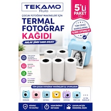 Çocuk Fotoğraf Makinesi Kağıdı Tüm Mini Cihazlarla Uyumlu Rulo 5 Adet