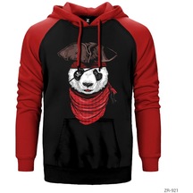 Panda Korsan Kırmızı Reglan Kol Kapşonlu Sweatshirt Kırmızı