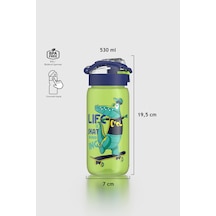 Renga Saga Desenli 530 Ml Çocuk Matara 912174 Yeşil-mavi Mavi - Yeşil