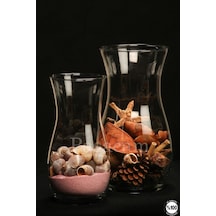 Cam Modern Sürahi Vazo 12agız Genişlik X 26 Cm Yükseklik Beyaz