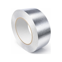 Fiberglas Çok Amaçlı Gümüş Renk Yanmaz Bant Gümüş Renk Kendinden Yapışkanlı 30 Metre 50 Mm