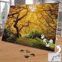 Sararmış Ağaç Yaprakları 240 Parça Puzzle Yapboz-74857