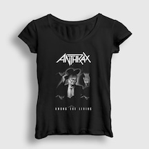 Presmono Kadın Living Anthrax T-shirt Siyah