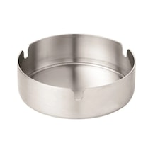 Skoçlu Çelik Küllük Büyük Boy Kapaksiz Yuvarlak Paslanmaz Kültablası Metal Gri Yuvarlak