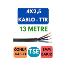 Öznur 4x2,5 Ttr Kablo Metre Seçenekli Siyah - 13 Metre
