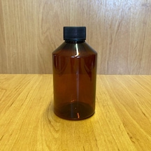 250 Cc Amber Plastik Şişe - Siyah Kapaklı- 250ml Kahverengi Kapa