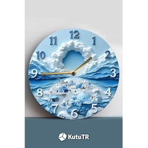 Sessiz Yuvarlak Ahşap Duvar Saati, Kuvars Hareketli 3d Görünümlü 2d Saat Sdw079 Renkli