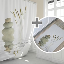 Zethome Stone And Reed Banyo Paspas Ve Tek Kanat Duş Perdesi 1x12 Çok Renkli