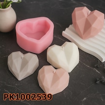 Pk1002539 - Silikon Kalıp Mum Kalıbı Geometrik Orta Boya Kalp Renksiz