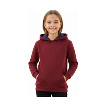 Kız Çocuk Bordo Kapüşonlu Cepli 3 İplik Sweatshirt Bgl-st04998 Bordo