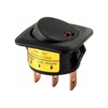 Kırmızı Ledli On-Off Anahtar 3P 25A 12Vdc (Siyah)