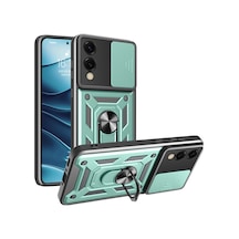 Samsung Galaxy  Uyumlu,  S25 Edge Pars Lens Yüzüklü Silikon - Yeşil