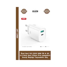 Özel Seri Xo Ce29 20w Pd & Qc 4.0 Hızlı Şarj Cihazı Priz Adaptörü Enerji Başlığı Taşınabilir Güç