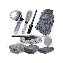 Polham 9 Parçalı Araba, Motorsiklet İçin Detaylı Temizleme Seti, Oto Bakım Seti, Mikrofiber Set