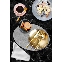 Gri Keçe Amerikan Servisi, Desen Kesim Supla 12'li Servis Takımı -0482 Gri