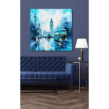 Manzara Şehir El Yapımı Yağlı Boya Tablo 96x95cm