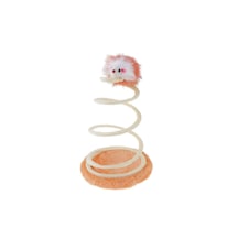 Spiral Yaylı Hareketli Kedi Oyuncağı Renkli Zıplayan Fare Figürlü Oyun Aparatı