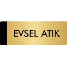 Metal Yönlendirme Levhası, Departman Kapı Isimliği Evsel Atık 5x20 Cm Altın Renk