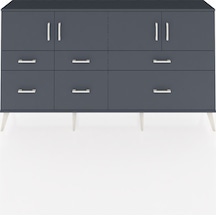 Arges Konsol 4 Raflı 6 Çekmeceli 4 Kapaklı 176x30x99 Antrasit-antrasit Antrasit - Antrasit