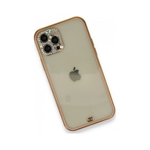 Apple iPhone  Uyumlu,  12 Pro Kılıf Liva Taşlı Silikon - Pembe
