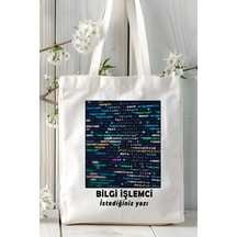Art Hediye Bilgi İşlemci Baskılı Bez Omuz Çantası Kişiye Özel Model 5 Çok Renkli